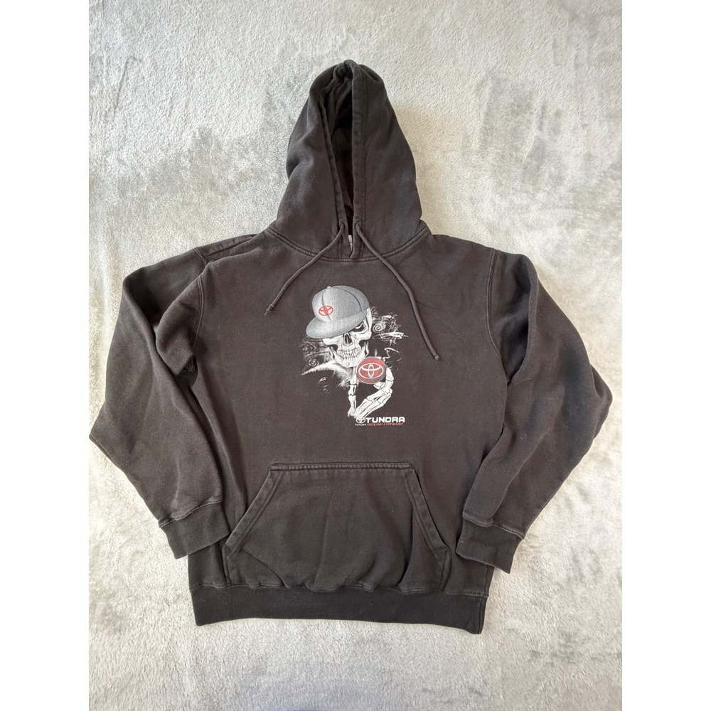 Delta Toyota Tundra Hoodie Mens Large Black Skull Graphic Moving Forward